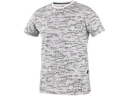 Tričko CXS DARREN, krátký rukáv, potisk CXS logo, bílé