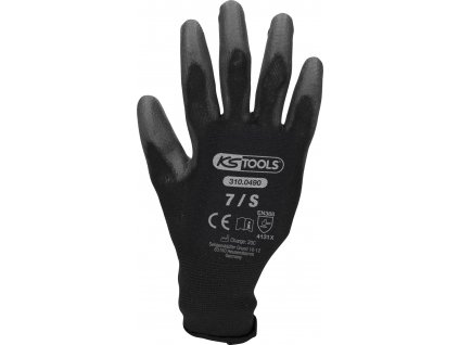 KS Tools Mikrojemné pletené rukavice - čierne, 7, 12 párov