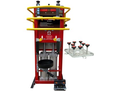 KS Tools Pneumatický stojanový napinák pružín s dvojitým valcom vrátane adaptérovej dosky