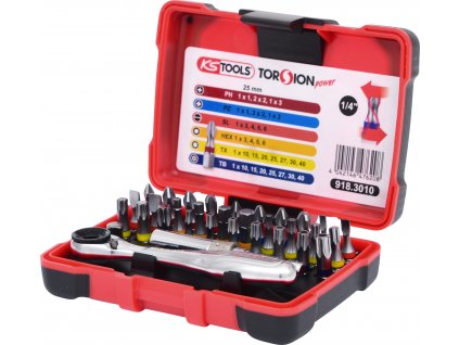 KS Tools Box so sadou bitov 1/4" TORSIONpower, 32-dielna