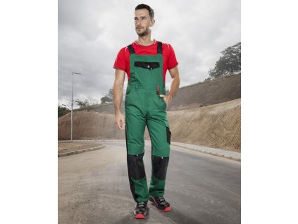 Nohavice s náprsenkou ARDON®PRE100 03 zeleno-čierne 46
