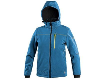 Bunda CXS STRETCH, detská, softshell, stredne modrá (Veľkosť 120)