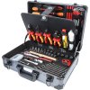 KS Tools 1/4" + 1/2“ kufrík s náradím pre elektrikára, 128-dielna súprava