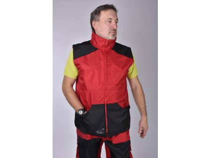 Výcviková vesta ČERVENÁ a MODRÁ/černé kapsy/