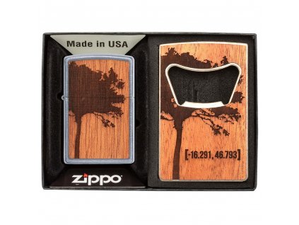 Zippo 30059 Sada Zapalovač WOODCHUCK USA & Otvírák na lahve