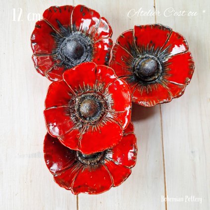Keramické Pítko Sasanky Anemonky Veternice | Cukrátková Červeň 13 cm