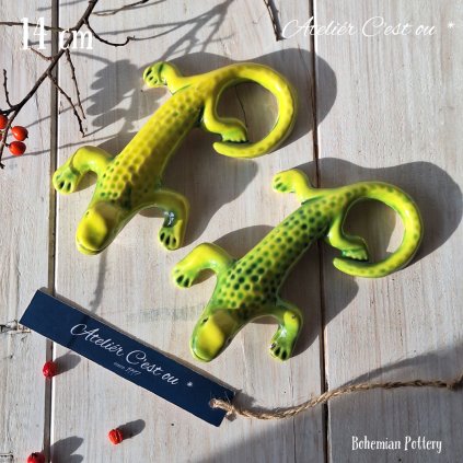 Keramická Ještěrka 14 cm 🦎 Žlutá Mrška