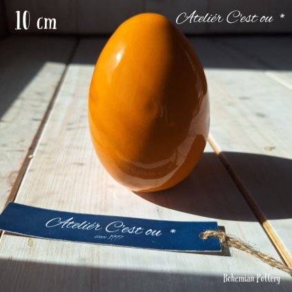 Keramické Vejce Vajíčko od Husičky 10 cm 🥚 Oranžová Tangerine Dream
