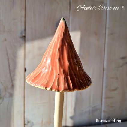 Keramická Houba Houbička TANEČNICE Točená na Kruhu Strukturovaná 🍄 Flamingo