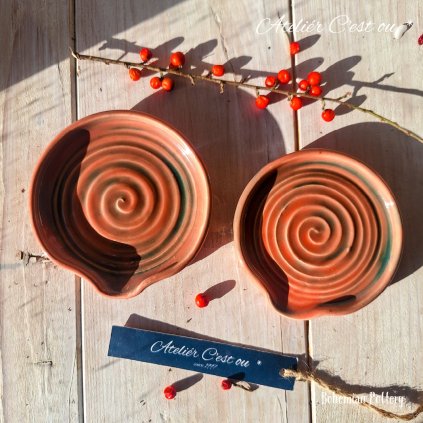 Na Kruhu Točená Podložka pod Vařečku 10 cm | Růžová Růžový Flám
