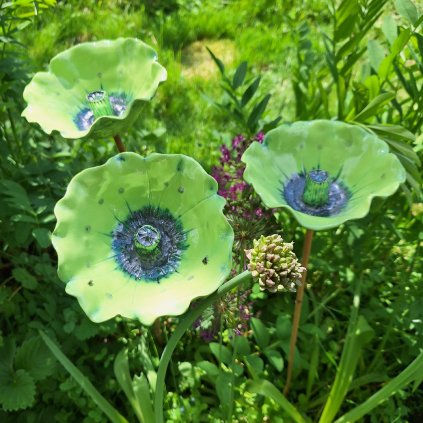 Keramické Květinové Pítko Květ Máku🌼 Pistáciová 13 cm