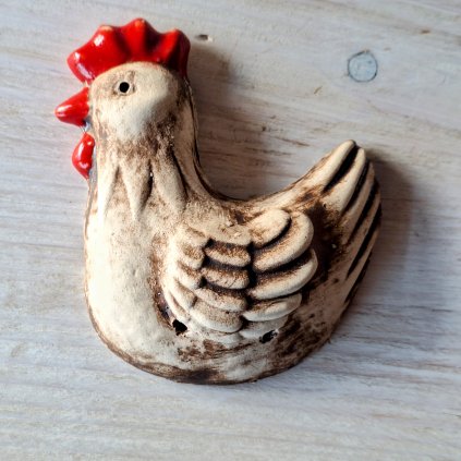 Drobná Keramická Dekorace Plochá 🐔 Slepička 8,5 x9,5 cm