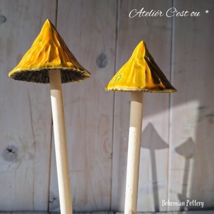 Keramická Houba Houbička TANEČNICE Točená na Kruhu Strukturovaná 🍄 Oranžová Tangerine Dream
