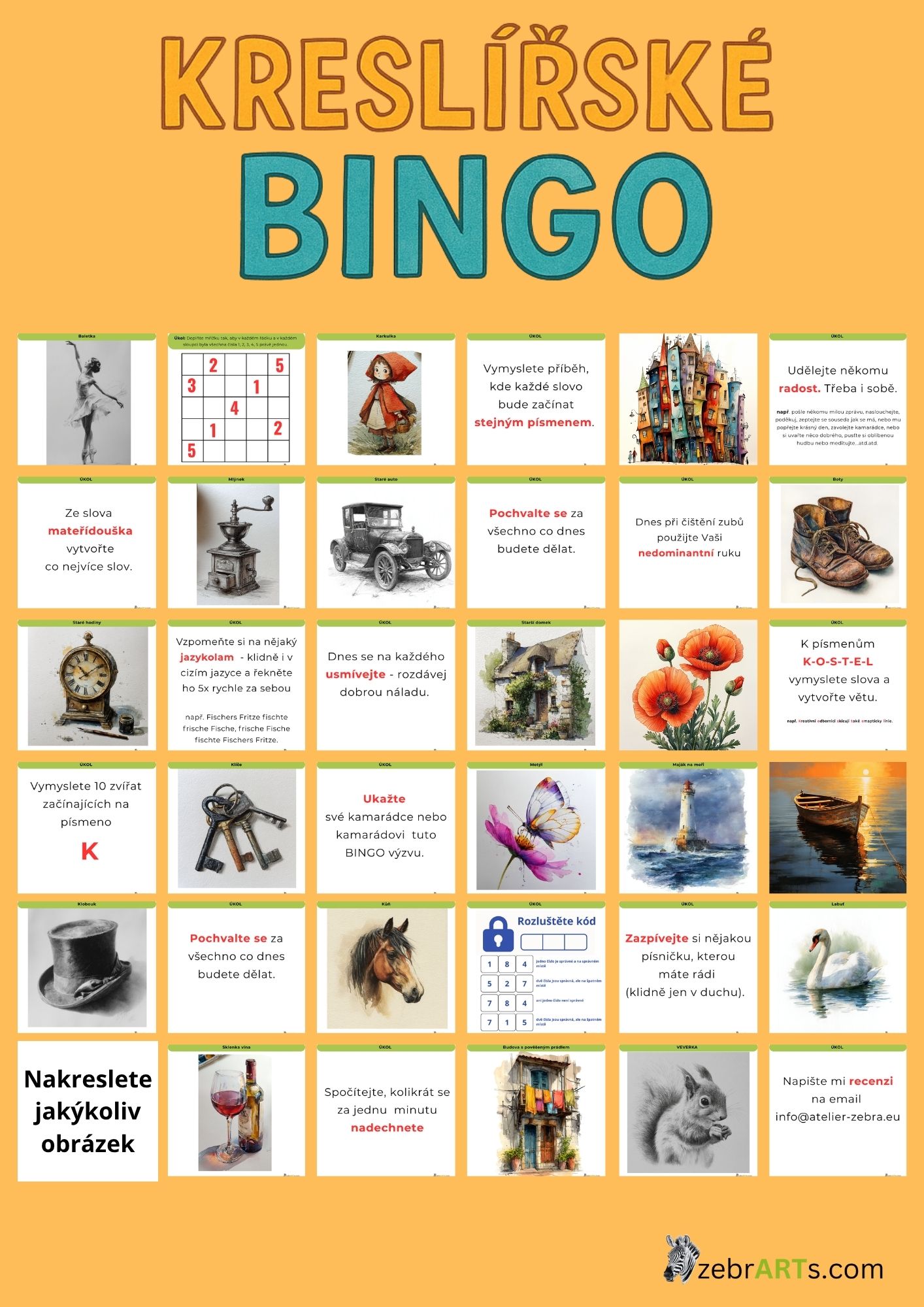 Kreslířské BINGO