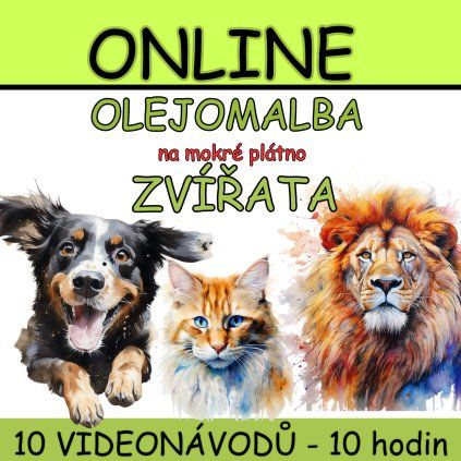 ONLINE - Malování zvířat- 10 obrazů