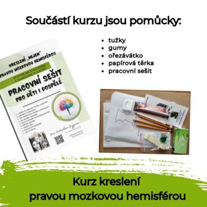 pomůcky kreslení pravou hemisférou