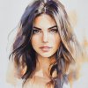 janalagry watercolor painting of a nice cute woman face long ha e8c4dc05 eec1 44c8 b284 6f7194c5bc4b