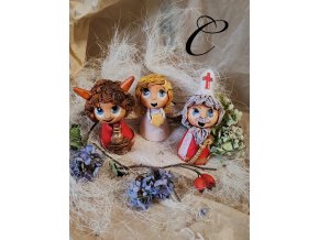 Keram.postavičky-Mikuláš, anděl a čert-malá-C