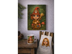 Autorský obrázek - Malá čarodějka se sovičkou