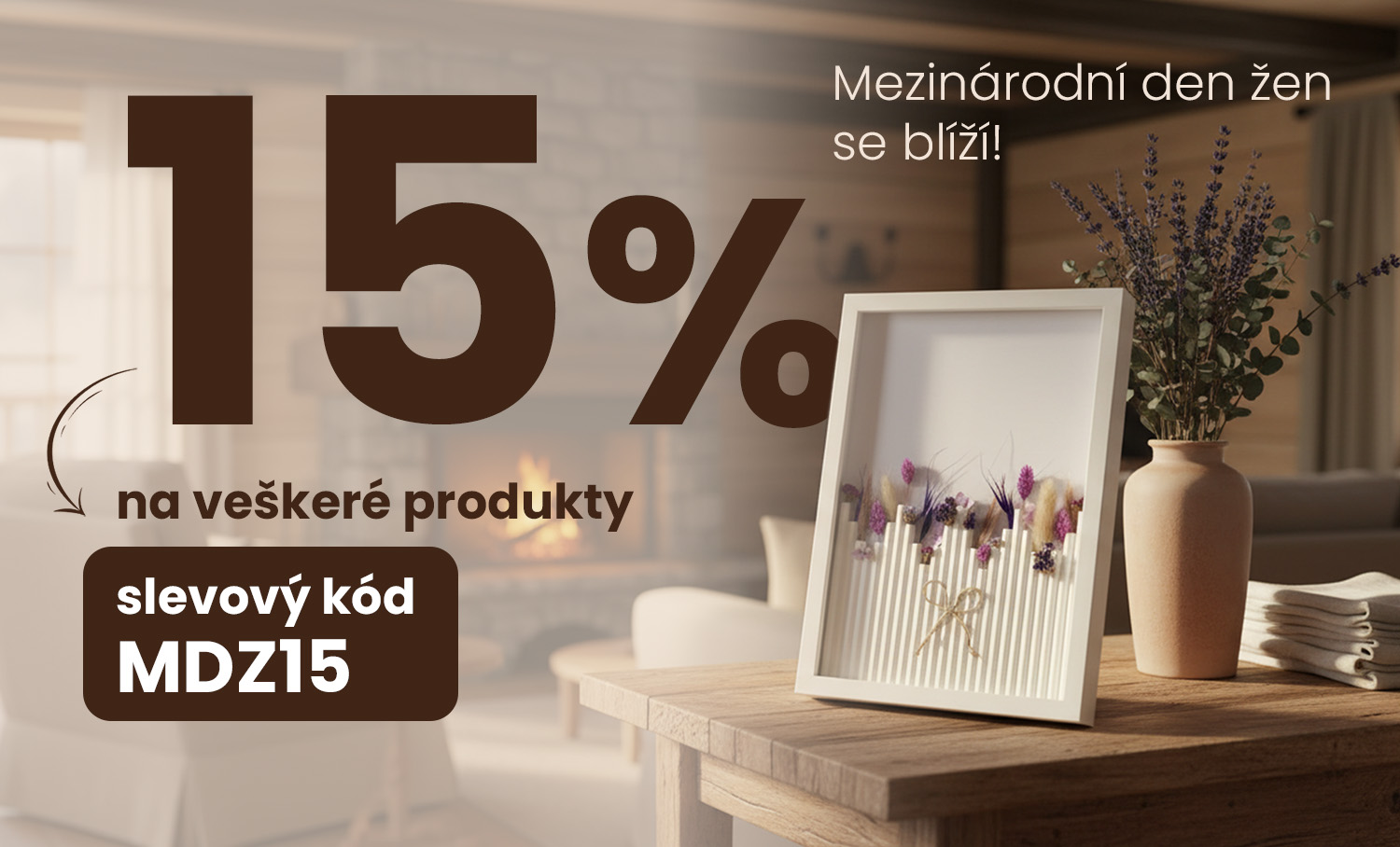Využijte slevu 15%. Akce platí na veškeré produkty