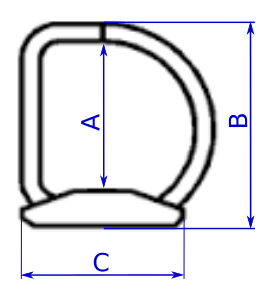 Nákres 4-krúžkovej mechaniky KR4 D – rozmery A, B, C