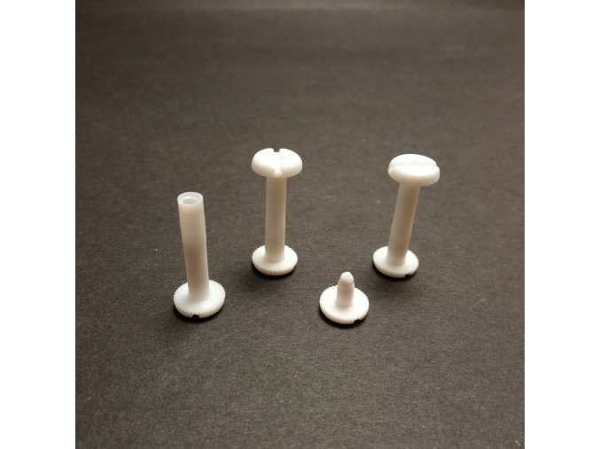 Skrutka knihárska 30mm biely plast O1