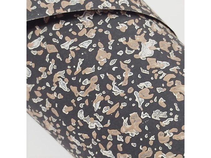 Glejovaný dekor papier s reliéfom 0301 hnedo-biely