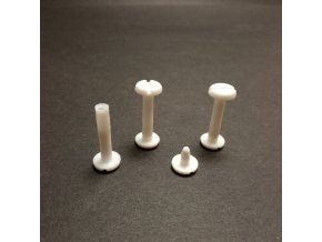 Skrutka knihárska 30mm biely plast O1