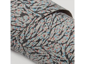 Glejovaný dekor papier s reliéfom 0303 modro-červený