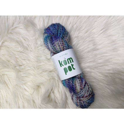 Ručně barvená ponožková ve příze - Konfety modro fialové