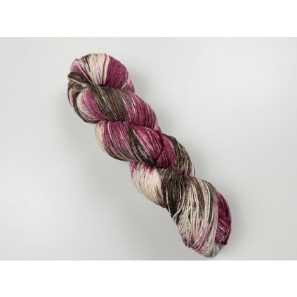 Buretové hedvábí, merino a viskóza  400m - Višně v čokoládě