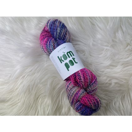 Ručně barvená ponožková příze - Konfety Růžovo fialové