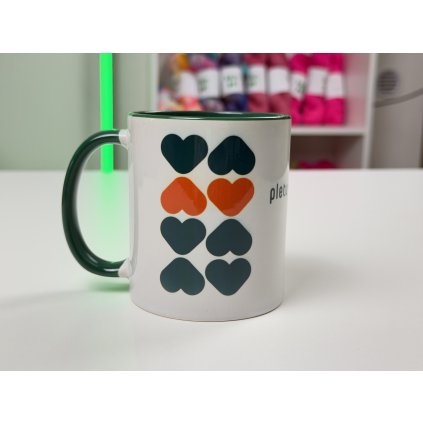 Hrnek zelený - Pletu srdcem