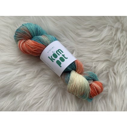 Ručně barvená 100% merino příze 400m - Oranžový záliv