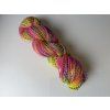 Ručně barvená ponožková příze - Konfety Pink yellow