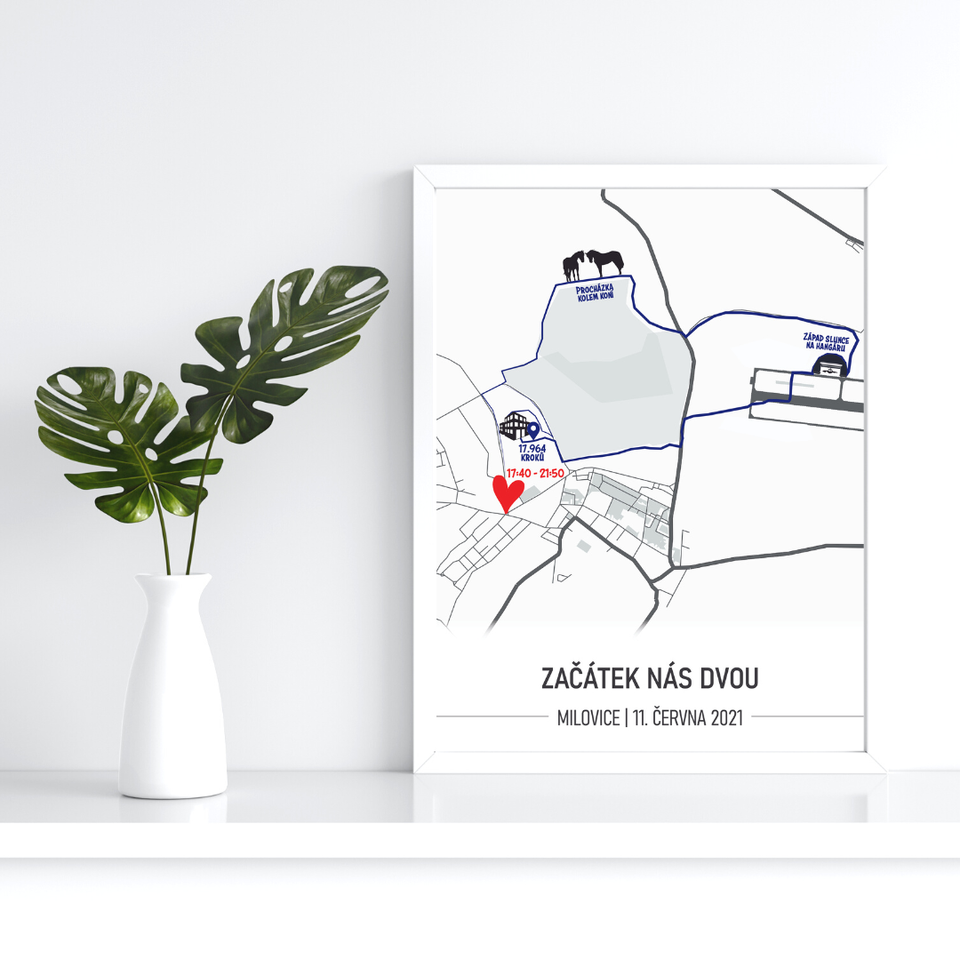 Vzpomínková mapa – ukázka provedení