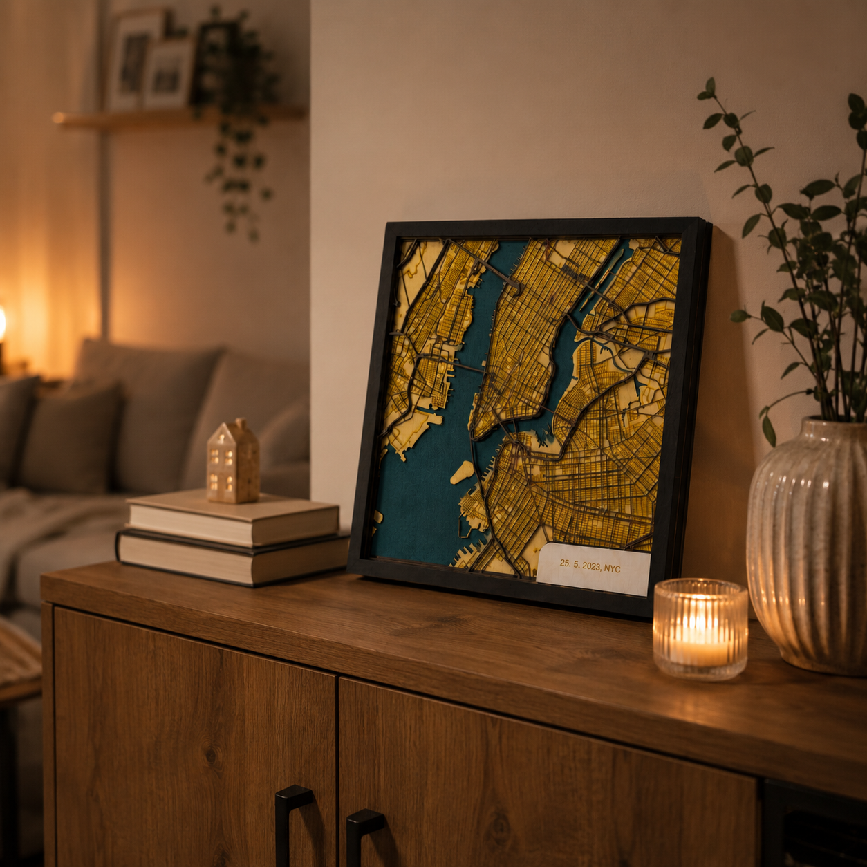 3D vzpomínková mapa rodného domu jako dárek pro rodiče