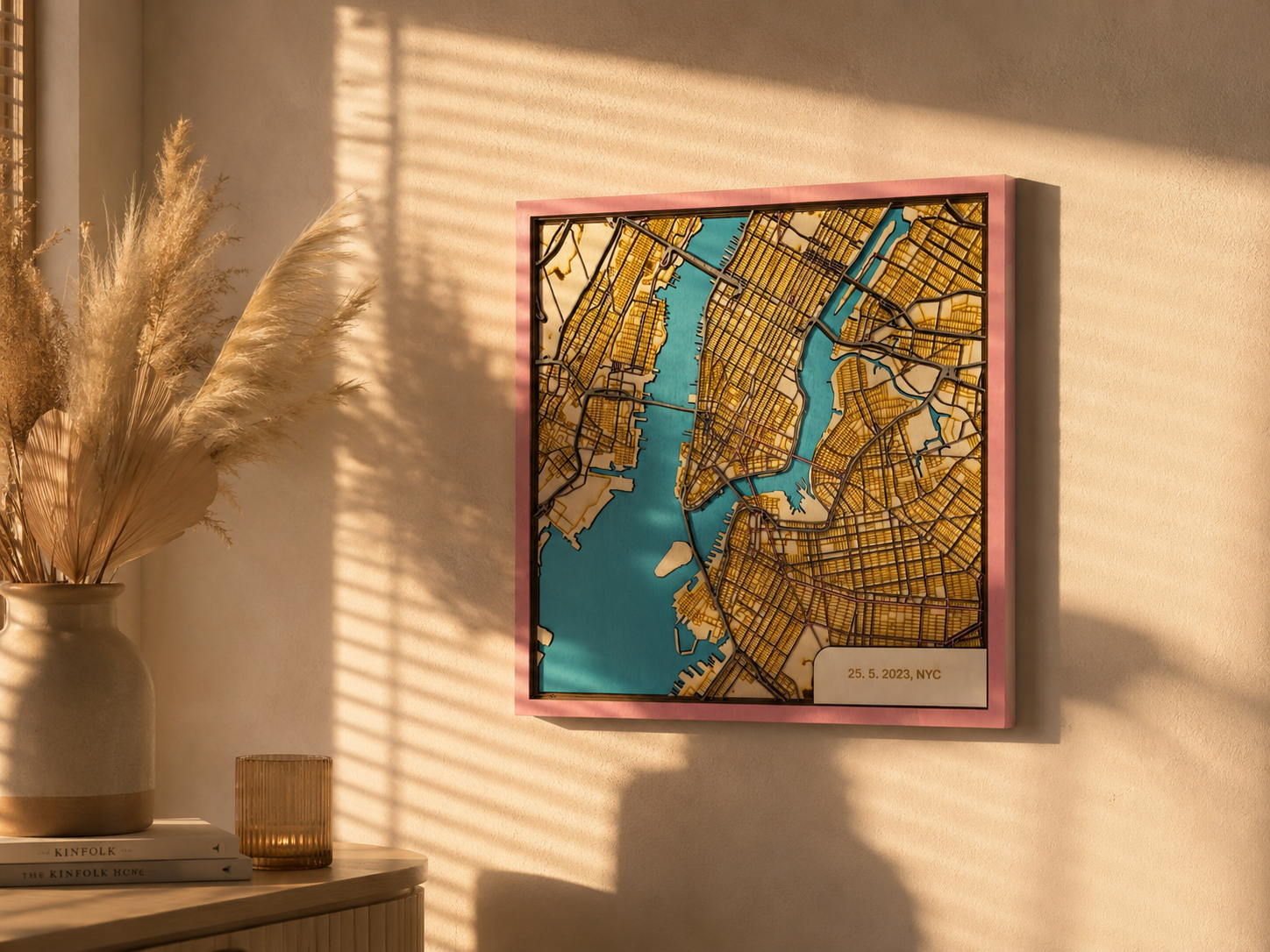 Vzpomínková mapa v rámu jako dárek k výročí