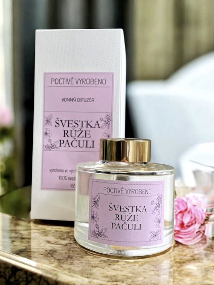 AROMA DIFUZÉR ŠVESTKA, RŮŽE A PAČULI