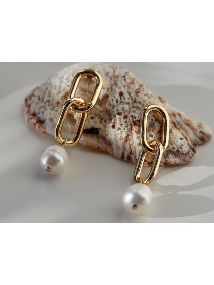 ŘETÍZKOVÉ NÁUŠNICE S ŘÍČNÍ PERLOU