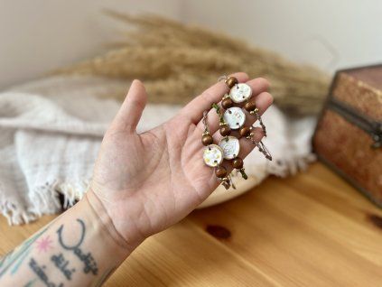 Macramé náramek Dotek země & dřeva