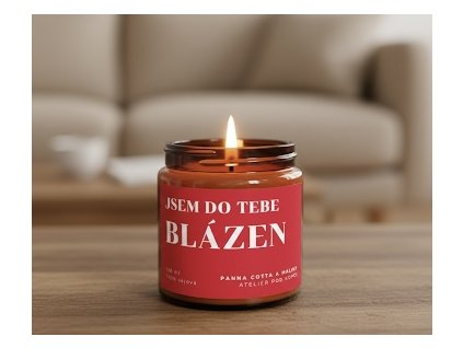 JSEM DO TEBE BLÁZEN  – sladká ovocně smetanová vonná svíčka
