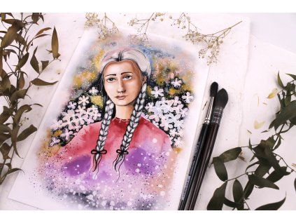 ART Print Dievča s kvetmi