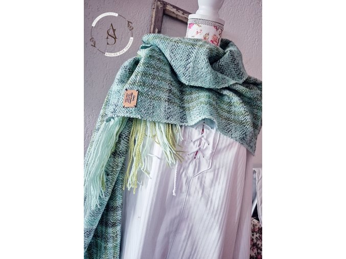 Tkaná šála - Mentol.