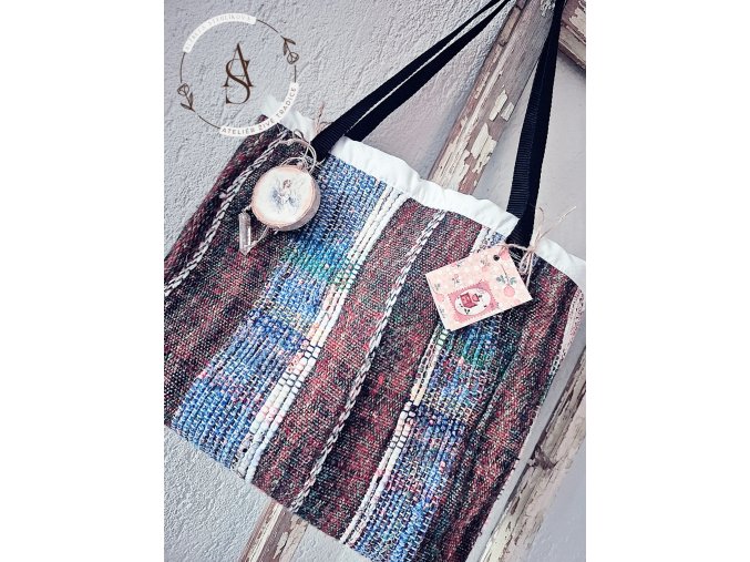 Tkaná taška - modrá.