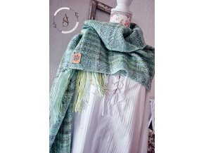 Tkaná šála - Mentol.