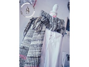 Tkaná šála - růžový proužek.