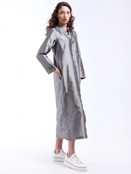 Hedvábné košilové midi šaty 'S MAX MARA