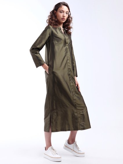 Hedvábné košilové midi šaty 'S MAX MARA
