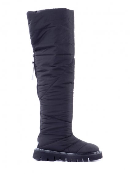 Zimní prošívané textilní kozačky nad kolena (Velikost EU 41 / UK 8 / US 11)
